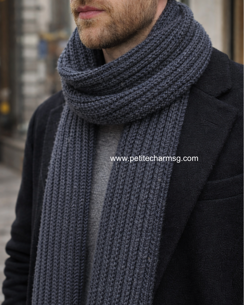Knitting Tips // How to do knit a simple classic scarf for men 2×2 ribbed stitch